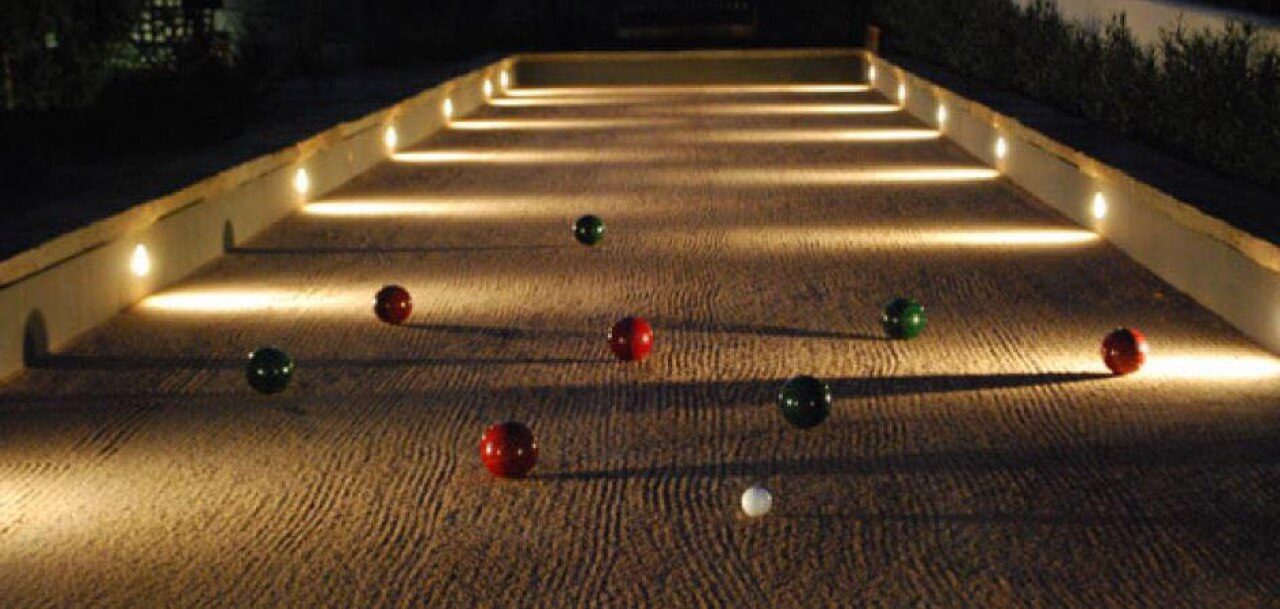 Bocce Court with Border Lighting in Lake Murray, San Diego