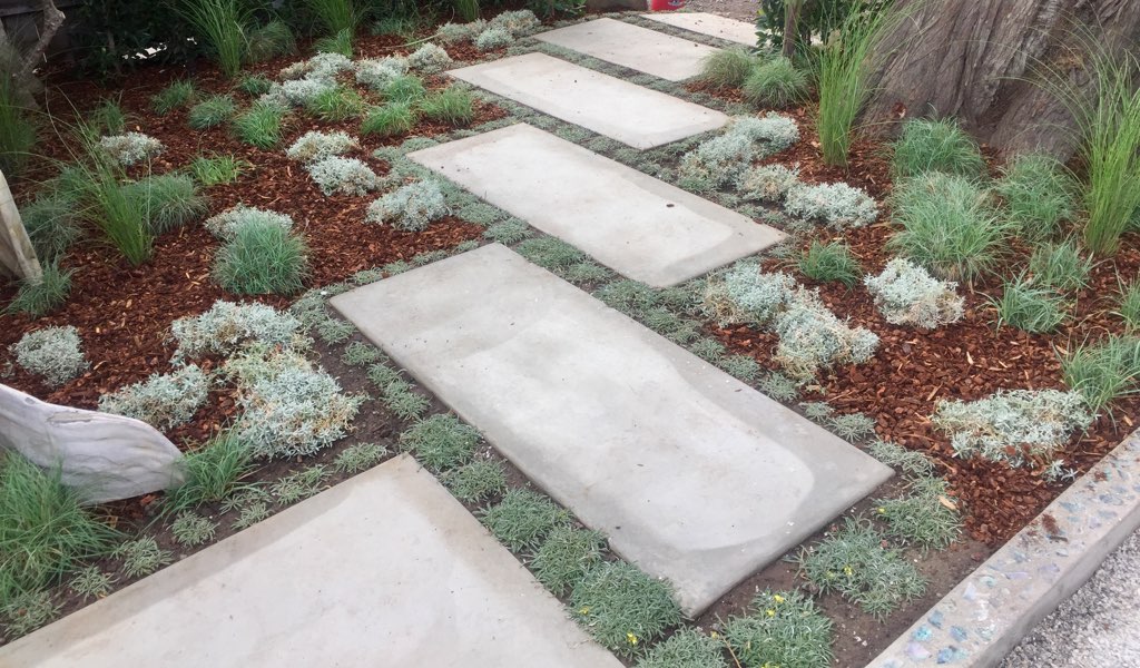 Concrete Stepping Path & Layered Planting in Mira Mesa, San Diego