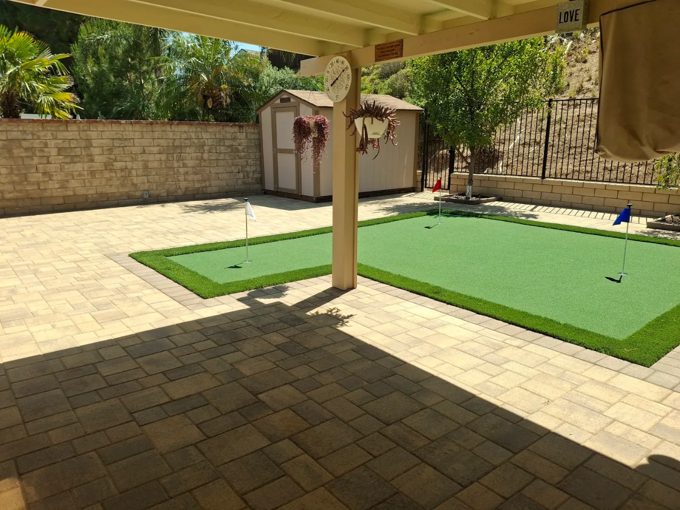 Putting Green & Covered Paver Patio in Chula Vista, San Diego