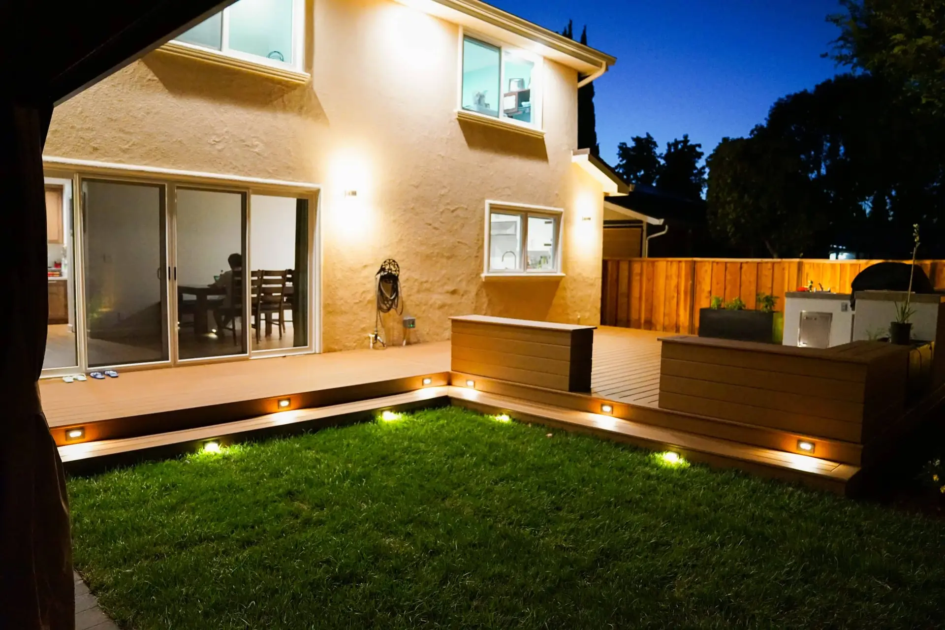 Lighted Deck & Outdoor Kitchen in Rancho Santa Fe, San Diego