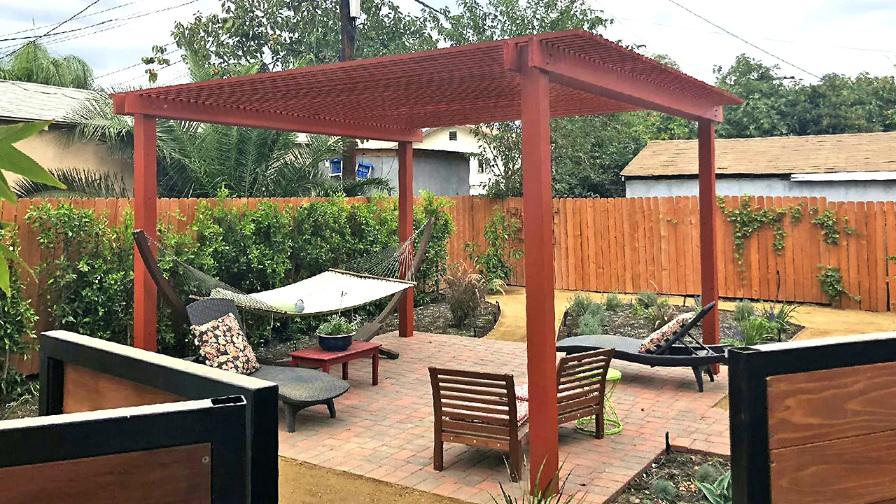 Pergola and paver lounge in Pacific Beach