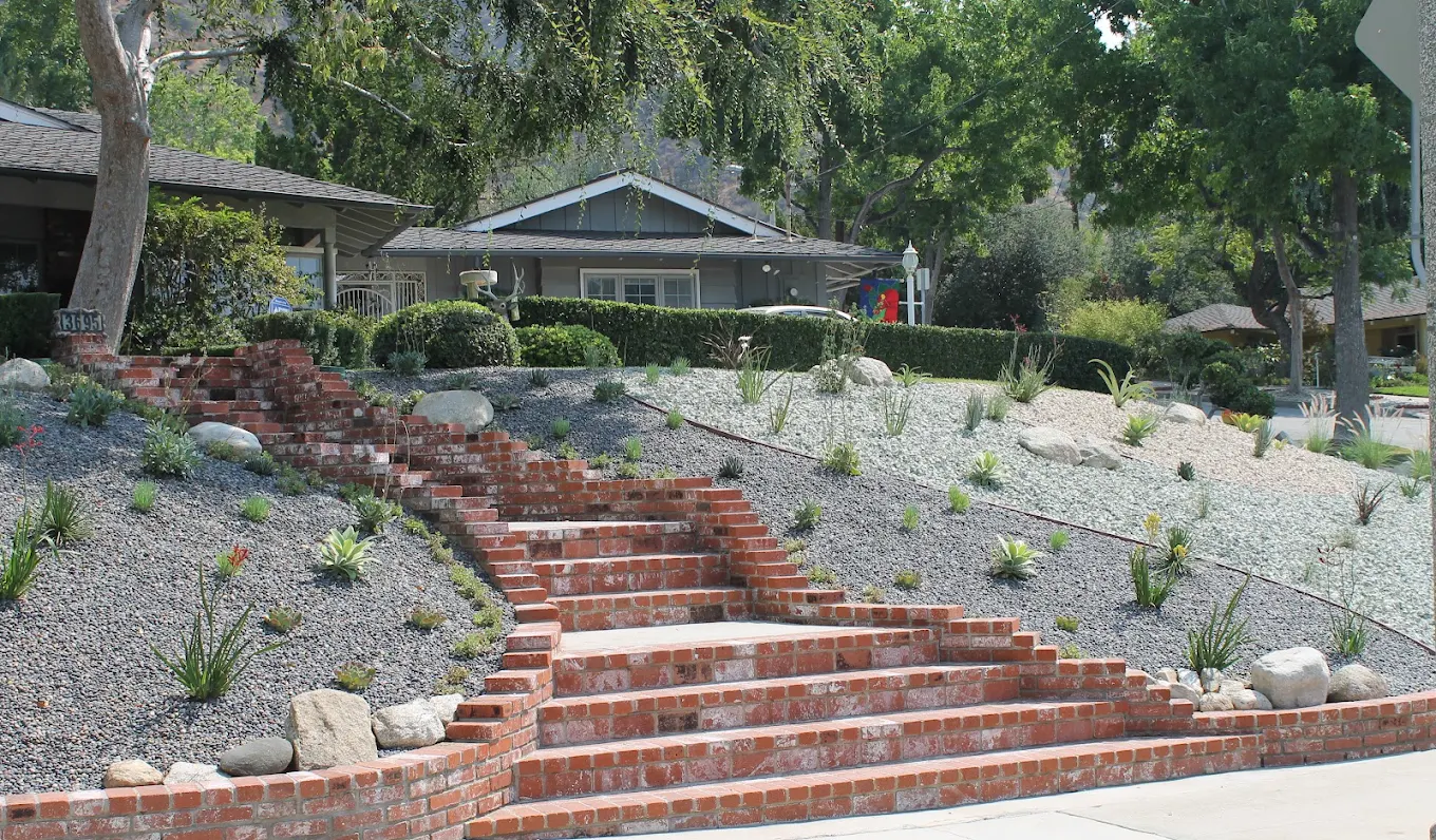 Brick hillside stairway in Santee