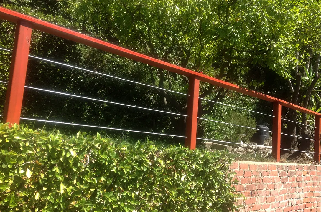 Brick Garden Wall & Cable Railing in Fallbrook, San Diego