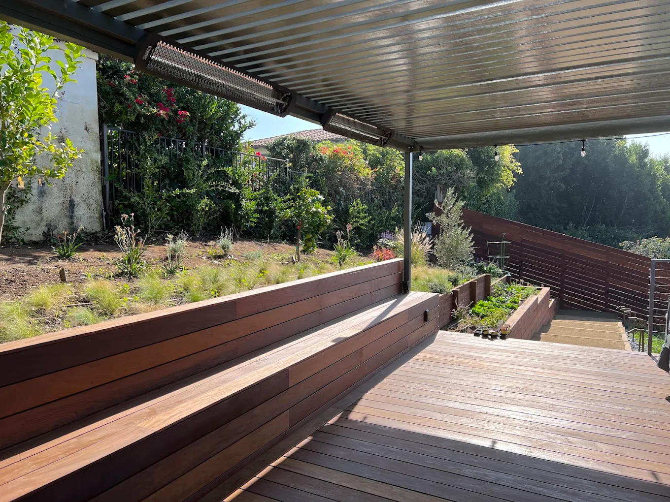 Covered garden deck in Coronado